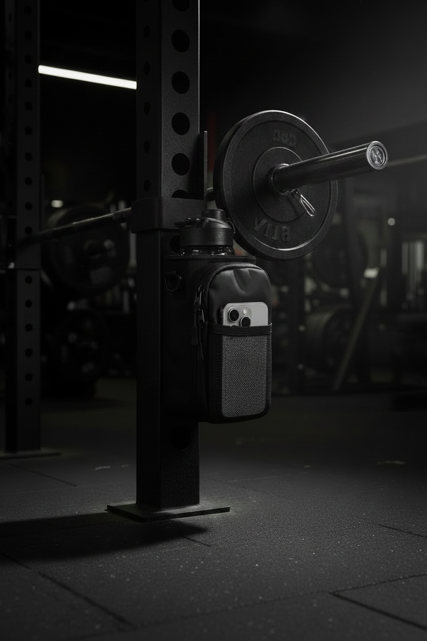 Magnetic Gym Bag on Horizontal Barbell Bar